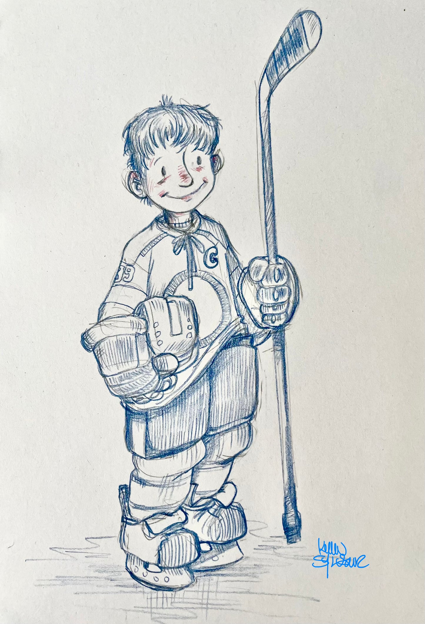 Kevin Sylvester - Study for young Wayne Gretzky from the picture book GREAT (1)