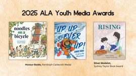 Digital graphic. Text reads "2025 ALA Youth Media Awards." 