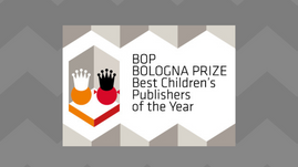 Digital graphic. Text reads "BOP Bologna Prize. Best Children's Publishers of the Year."