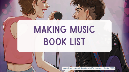 Digital graphic featuring cover of Wavelength (Groundwood Books, 2025)