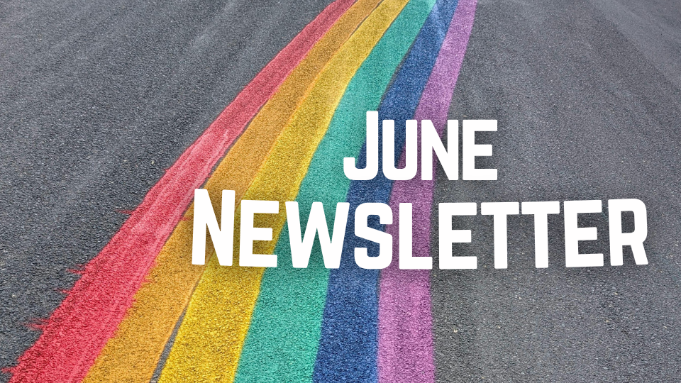 Digital graphic. Text reads "June Newsletter."