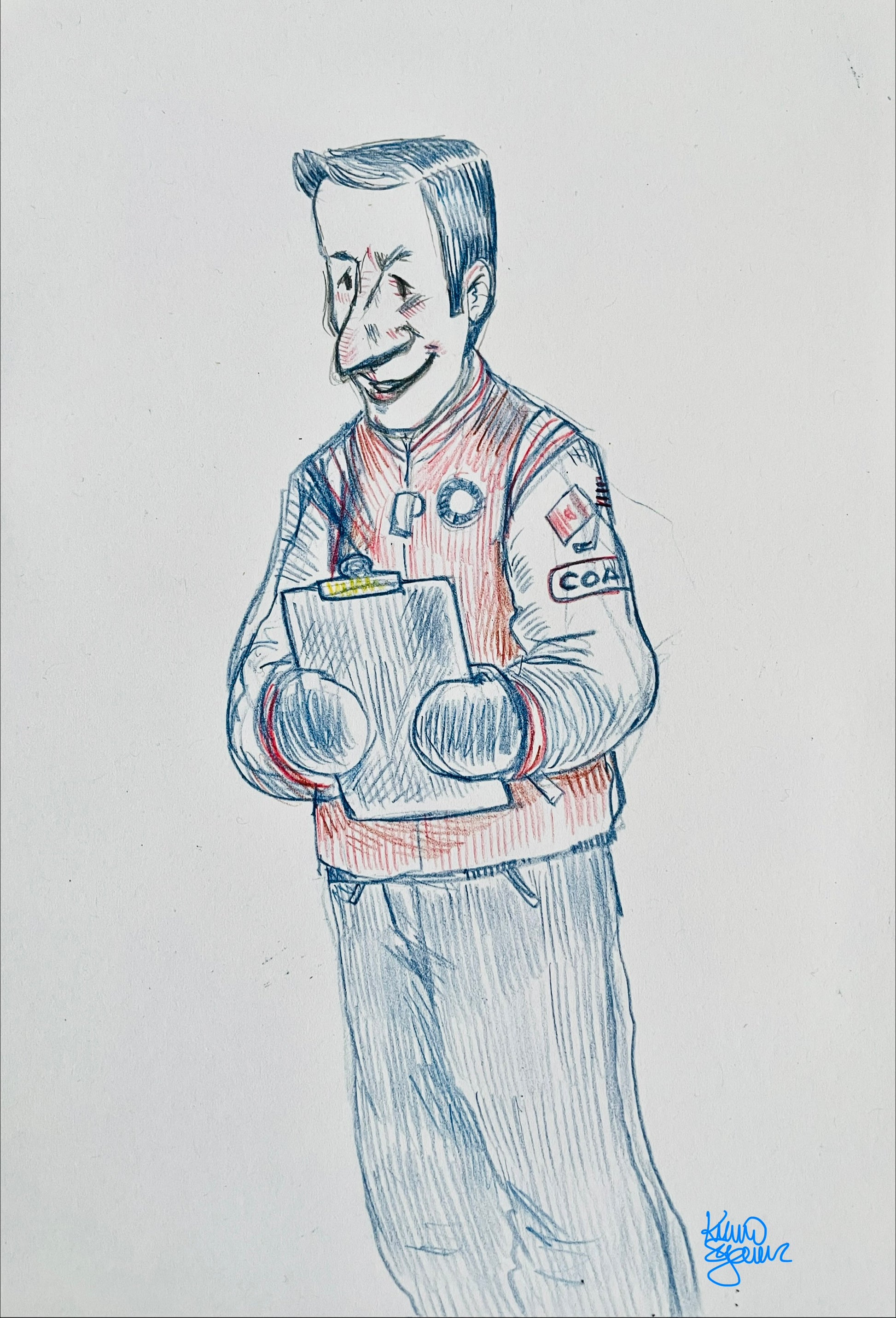 Kevin Sylvester - Study for Walter Gretzky from the picture book GREAT (1) Cover Image