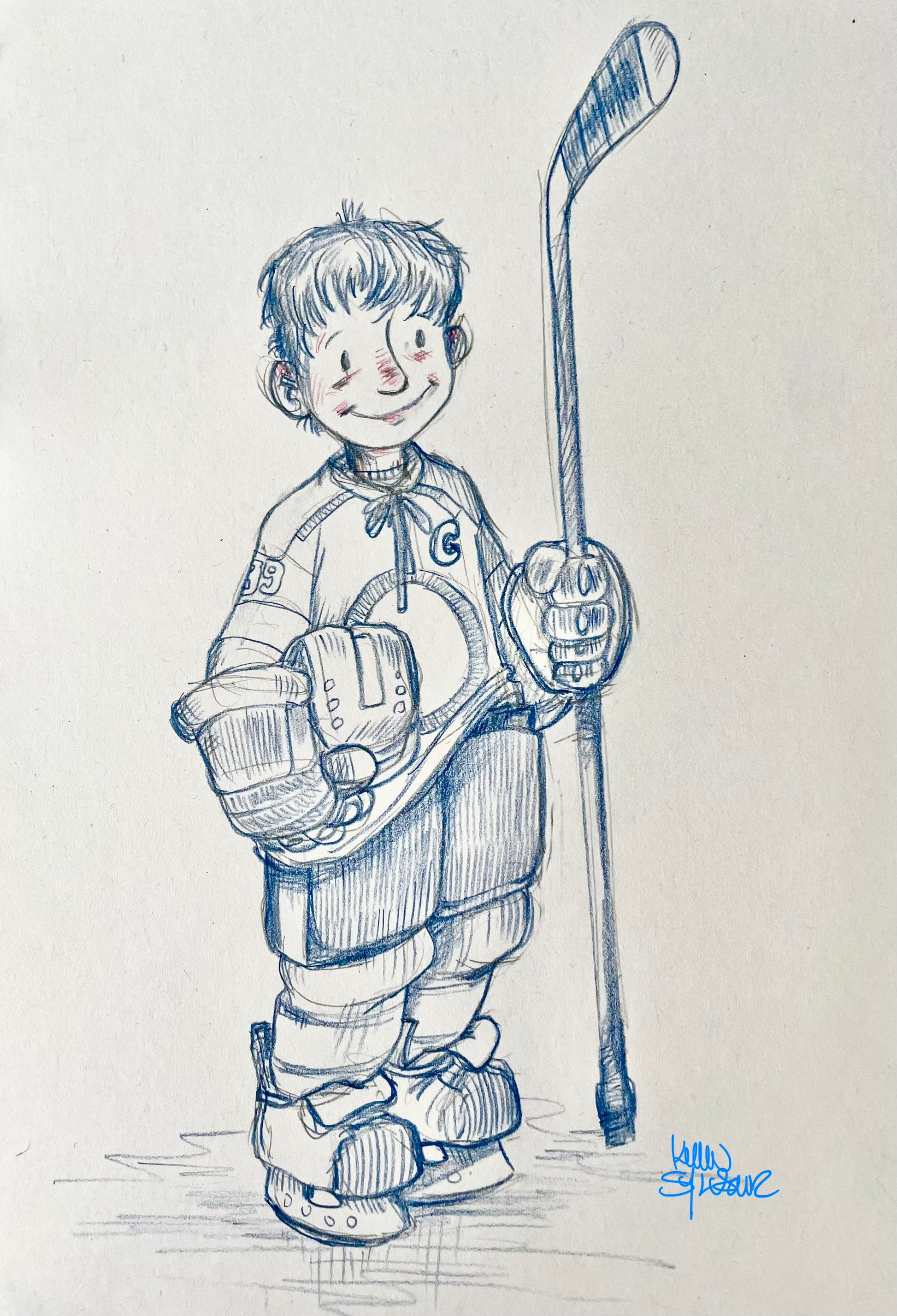 Kevin Sylvester - Study for young Wayne Gretzky from the picture book GREAT (1) Cover Image