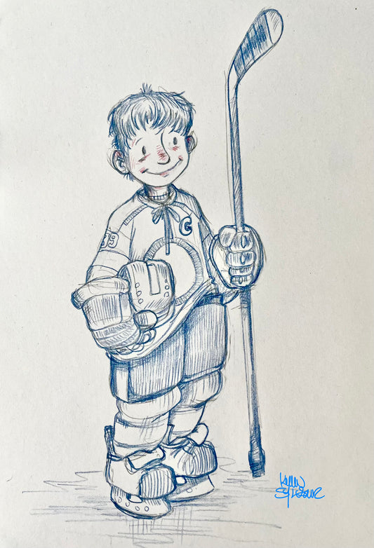 Kevin Sylvester - Study for young Wayne Gretzky from the picture book GREAT (1)