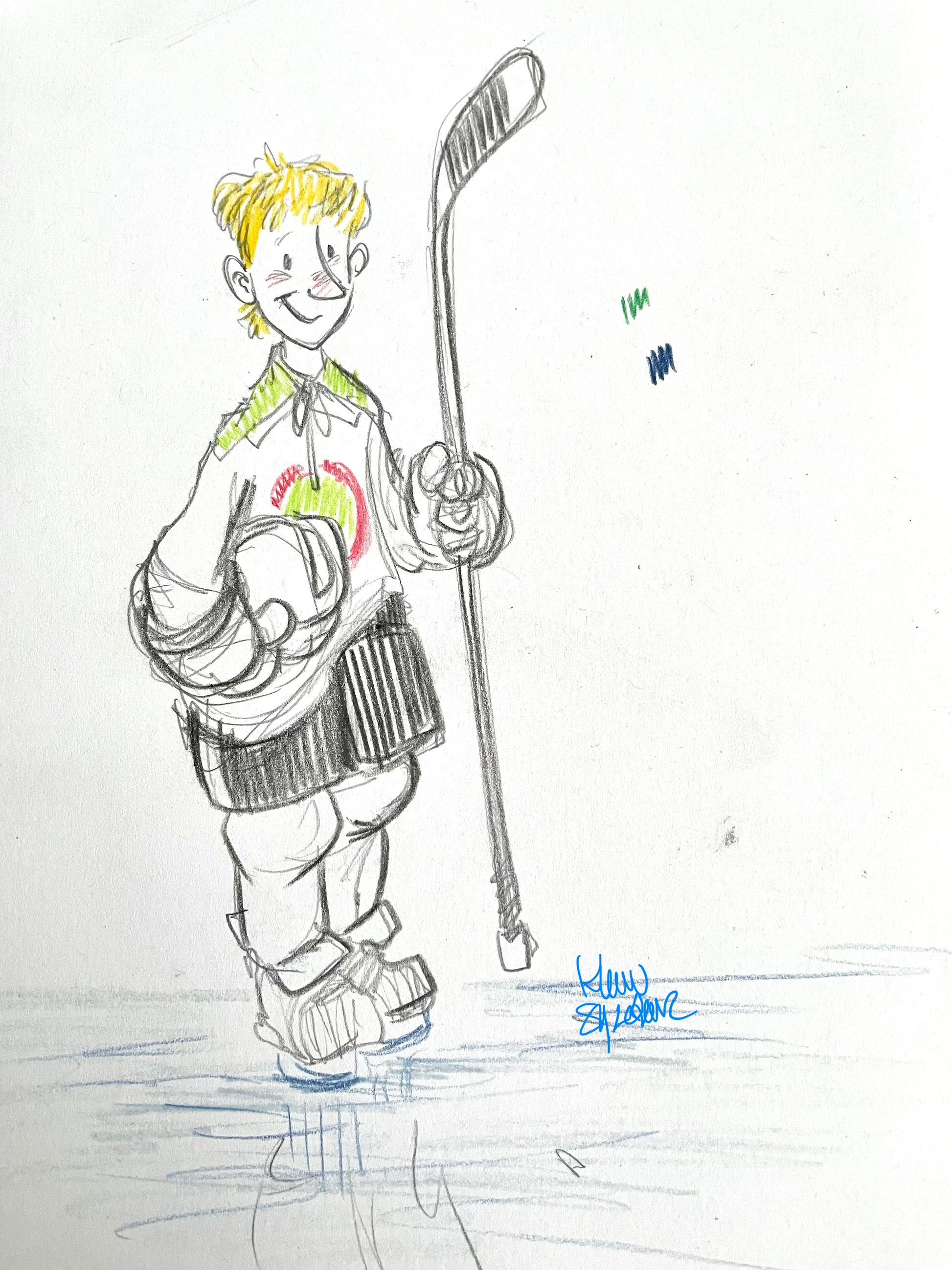 Kevin Sylvester - Study for young Wayne Gretzky from the picture book GREAT (2) Cover Image