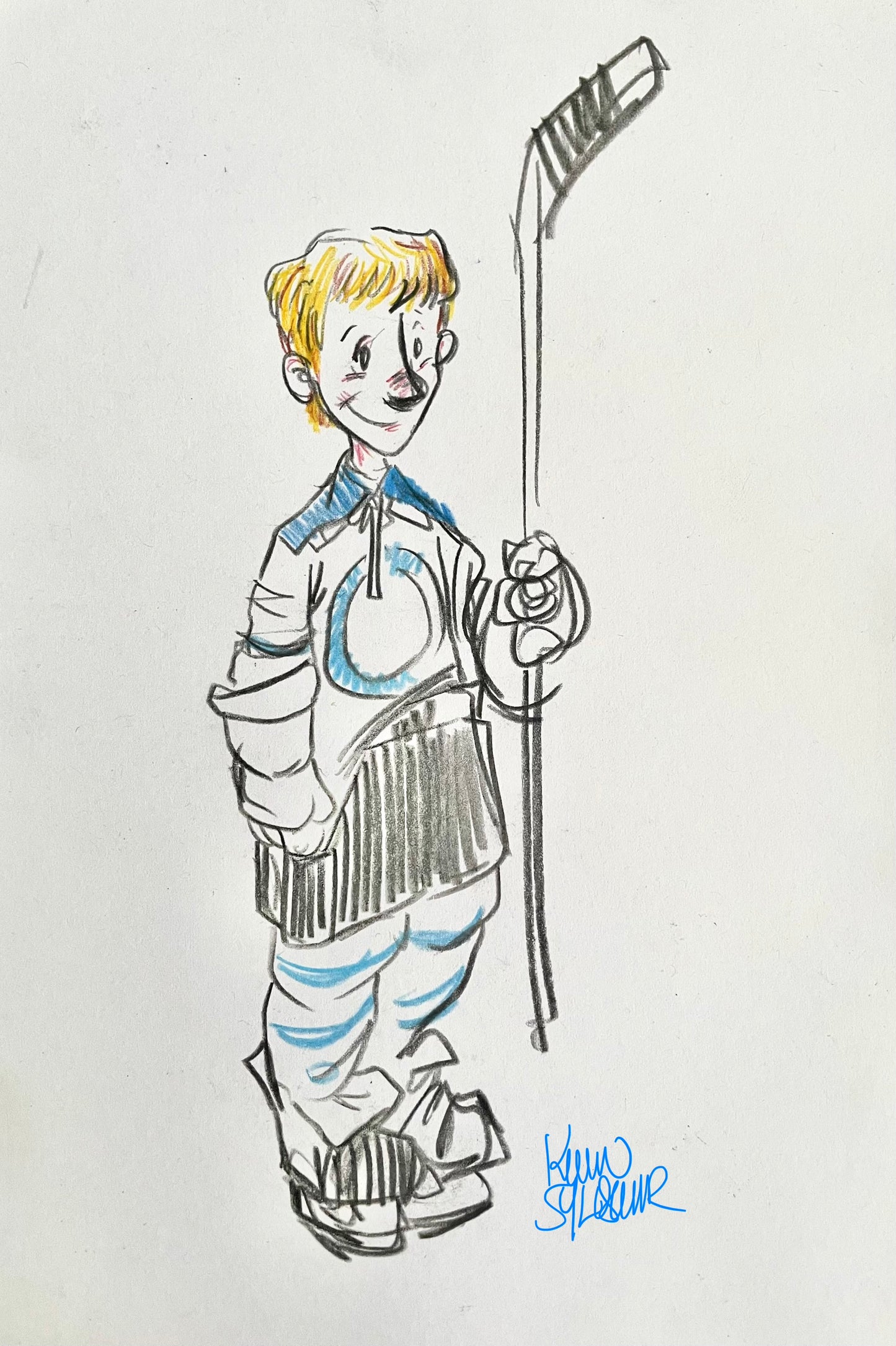 Kevin Sylvester - Study for young Wayne Gretzky from the picture book GREAT (3)