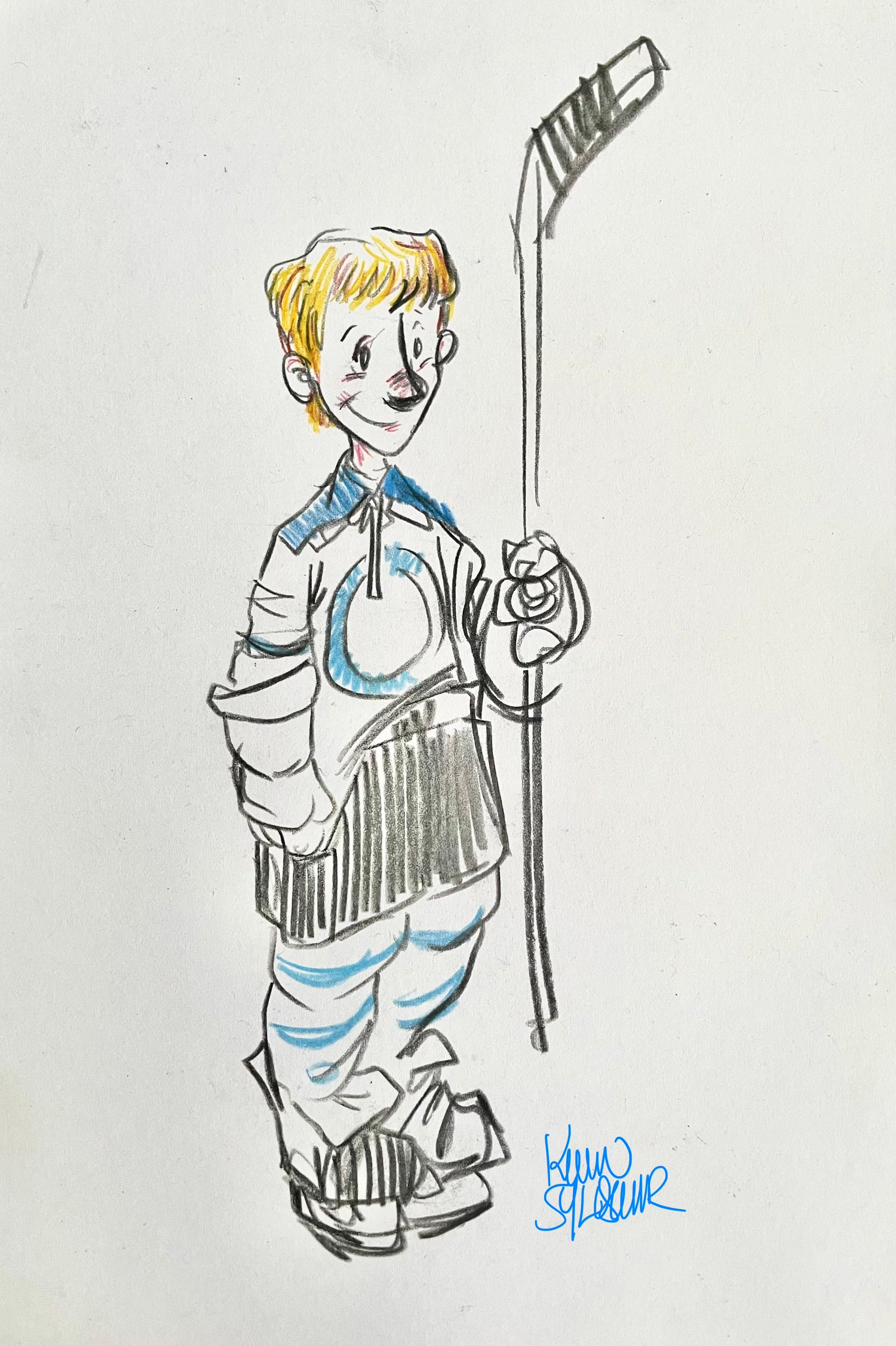 Kevin Sylvester - Study for young Wayne Gretzky from the picture book GREAT (3) Cover Image