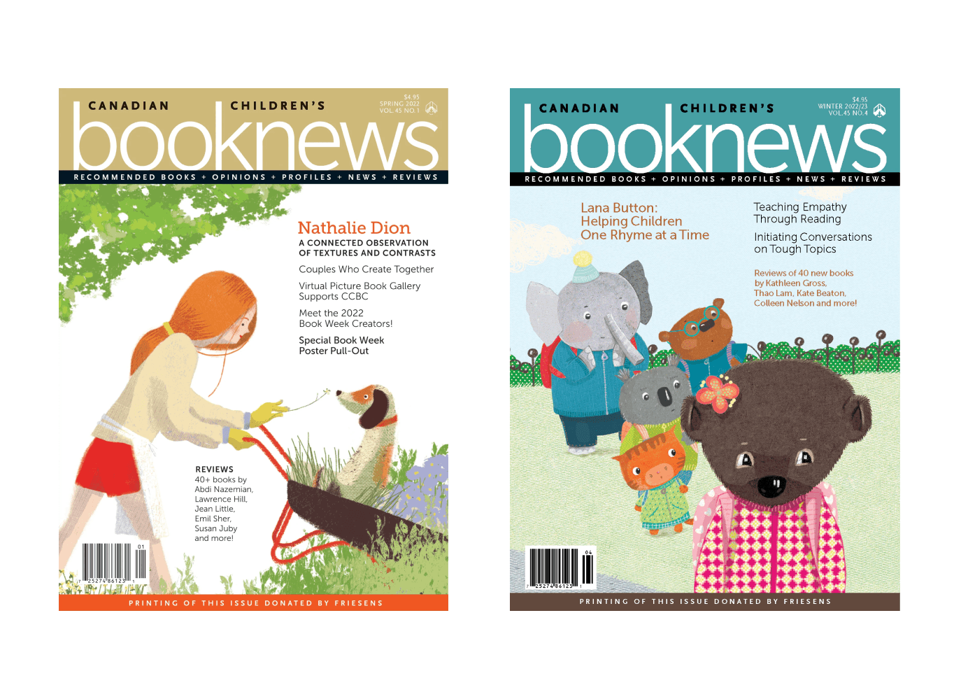 two covers of BookNews magazine