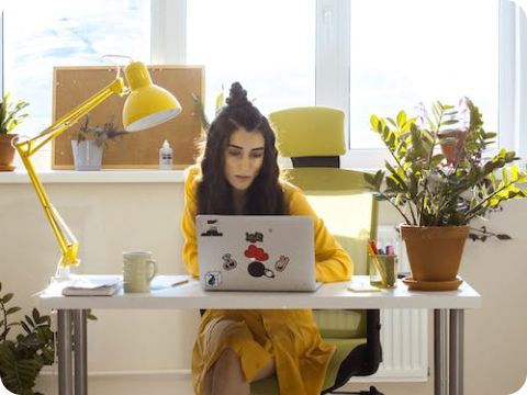 person looking at a laptop computer