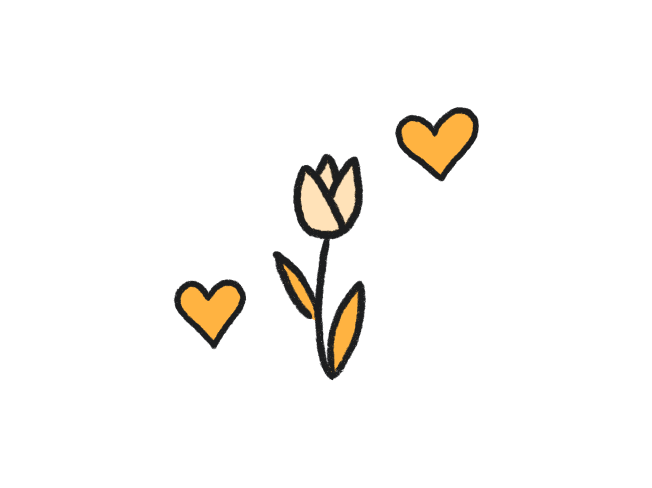 two hearts and a tulip